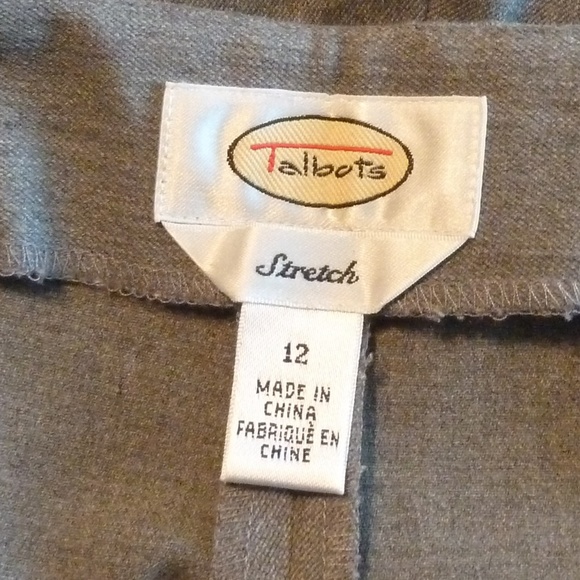 Talbots Heritage Bi-stretch Tapered Pants Gray 12 - Picture 4 of 6